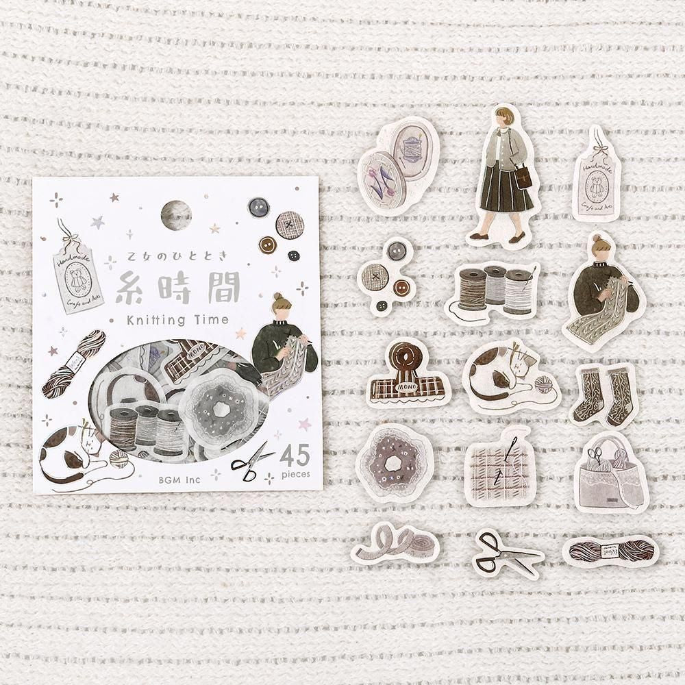 BGM Planner Sticker Flakes - Maiden's Moment - Knitting Time