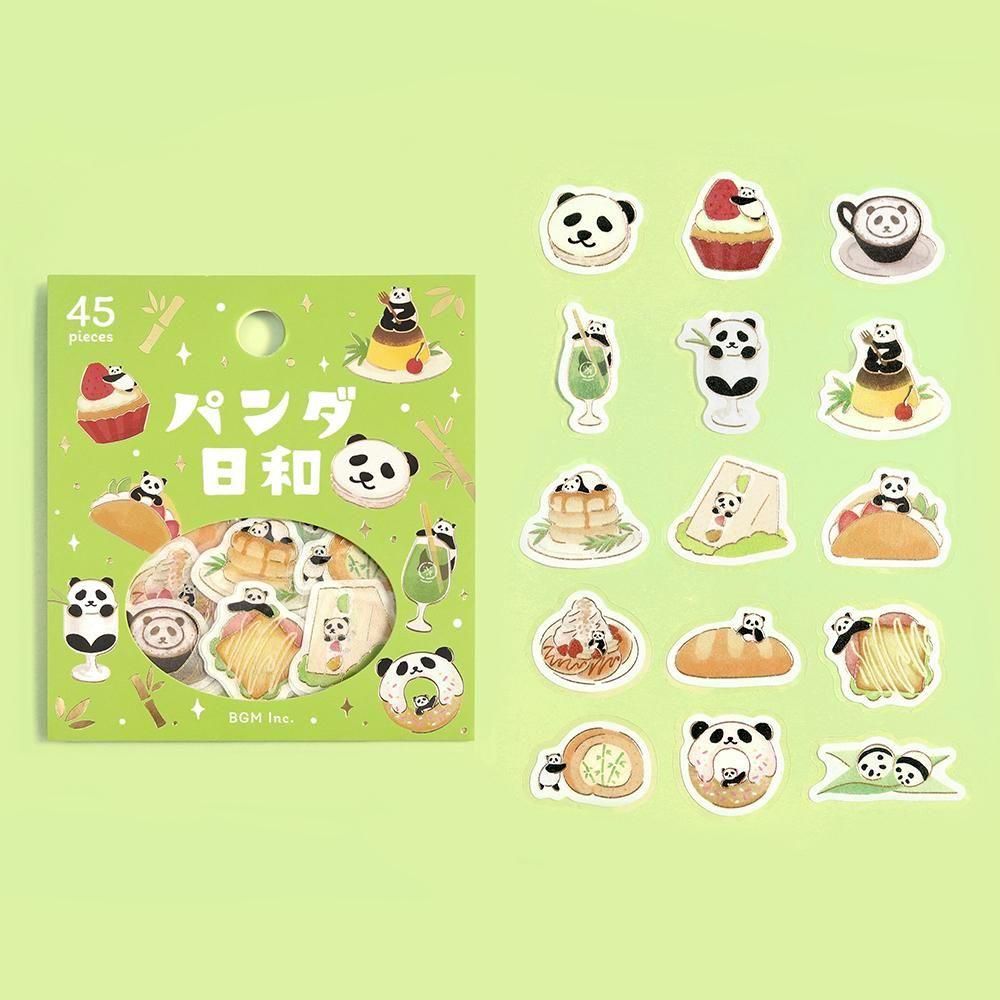 BGM Planner Sticker Flakes - A Panda Day - Teahouse