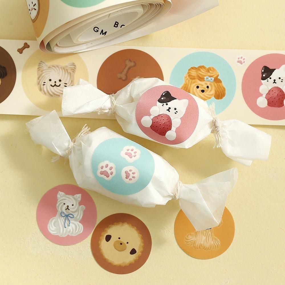 BGM Roll Stickers - Round Stickers - Fluffy Animals