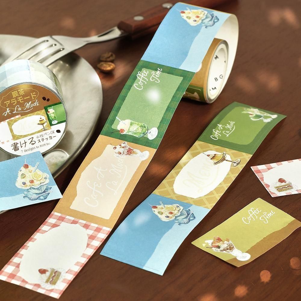 BGM Roll Stickers - Writable Stickers - Cafe a La Mode