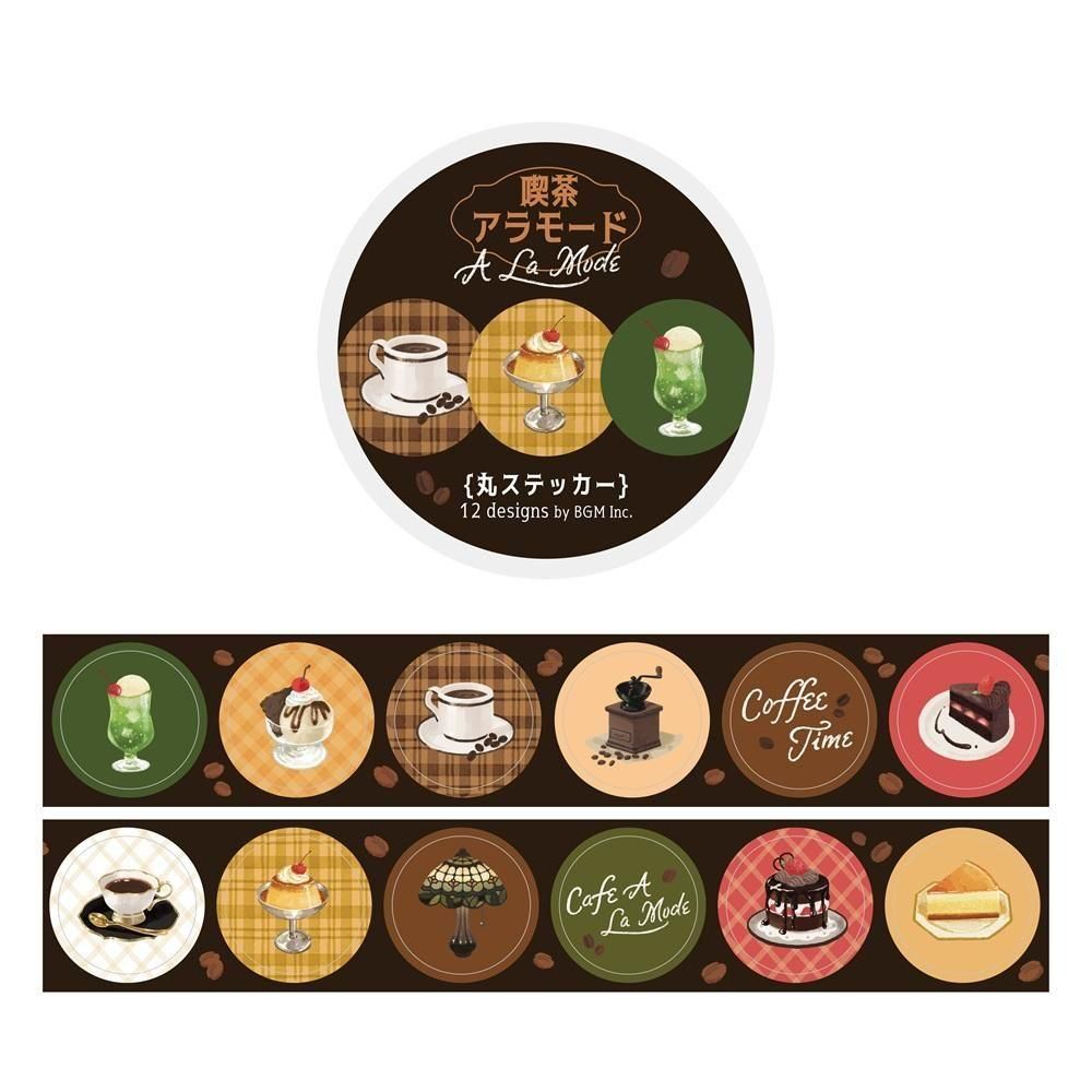 BGM Roll Stickers - Round Stickers - Cafe a La Mode – Atlas Stationers