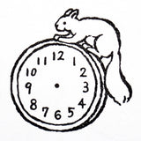 Hyogensha Cozyca Midori Asano Stamp - Clock and Squirrel