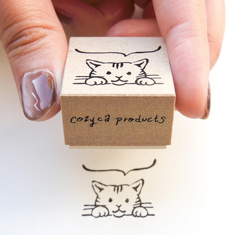 Hyogensha Cozyca Midori Asano Stamp - Chirping Kitty