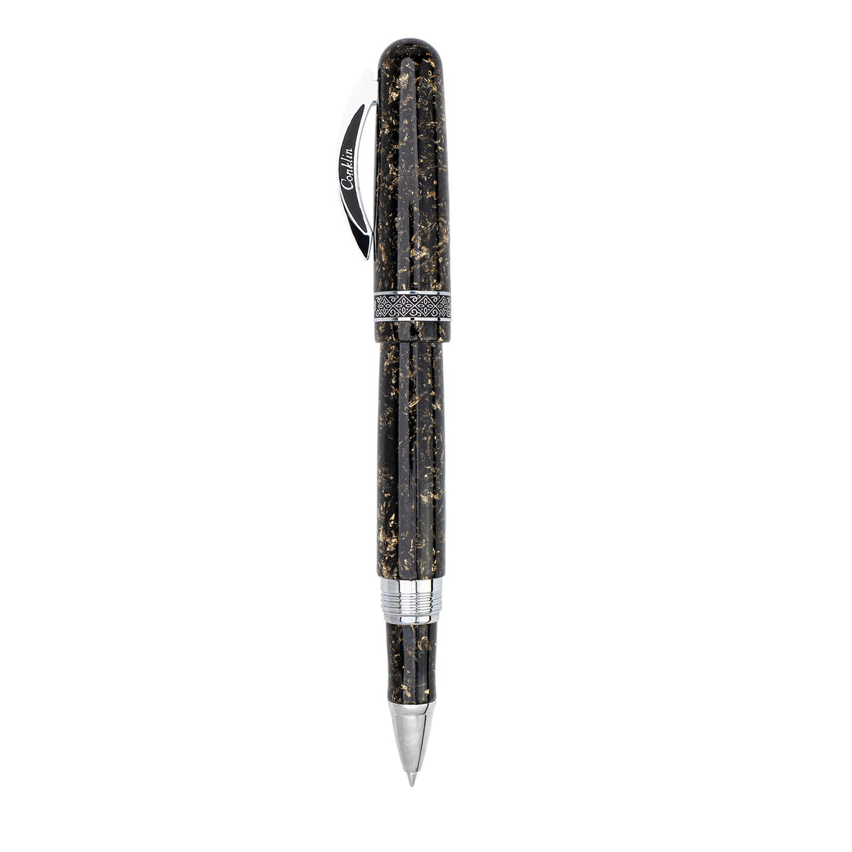 Conklin 1898 Solaris Rollerball Pen - Black w/ Chrome Trim