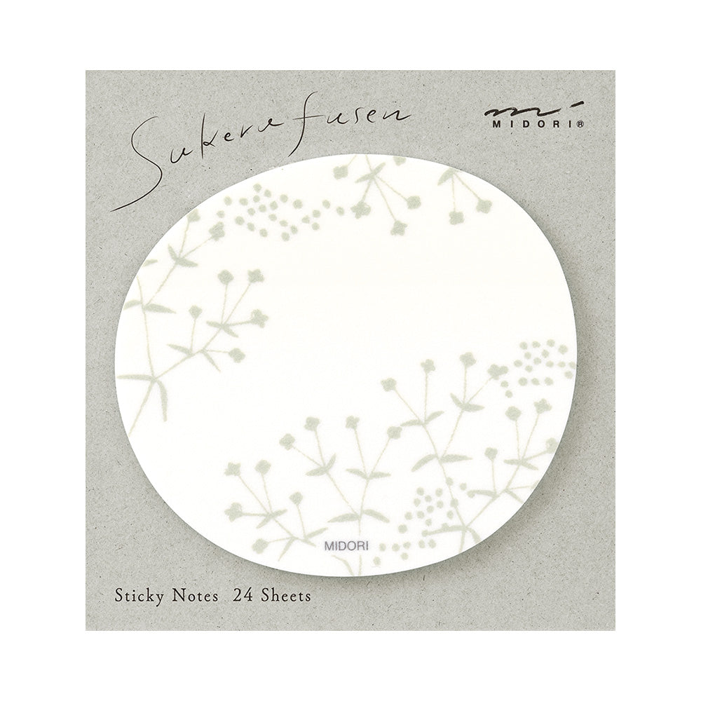 Midori Sticky Notes - Transparent - Small Flowers White
