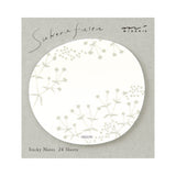 Midori Sticky Notes - Transparent - Small Flowers White