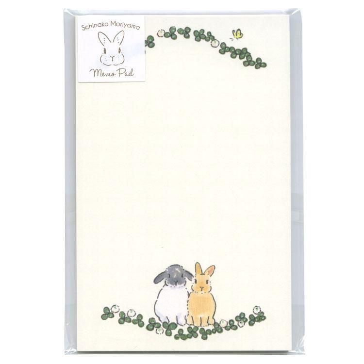 Active Corporation Schinako Moriyama Memo Pad - Flowers and Bunny Friends
