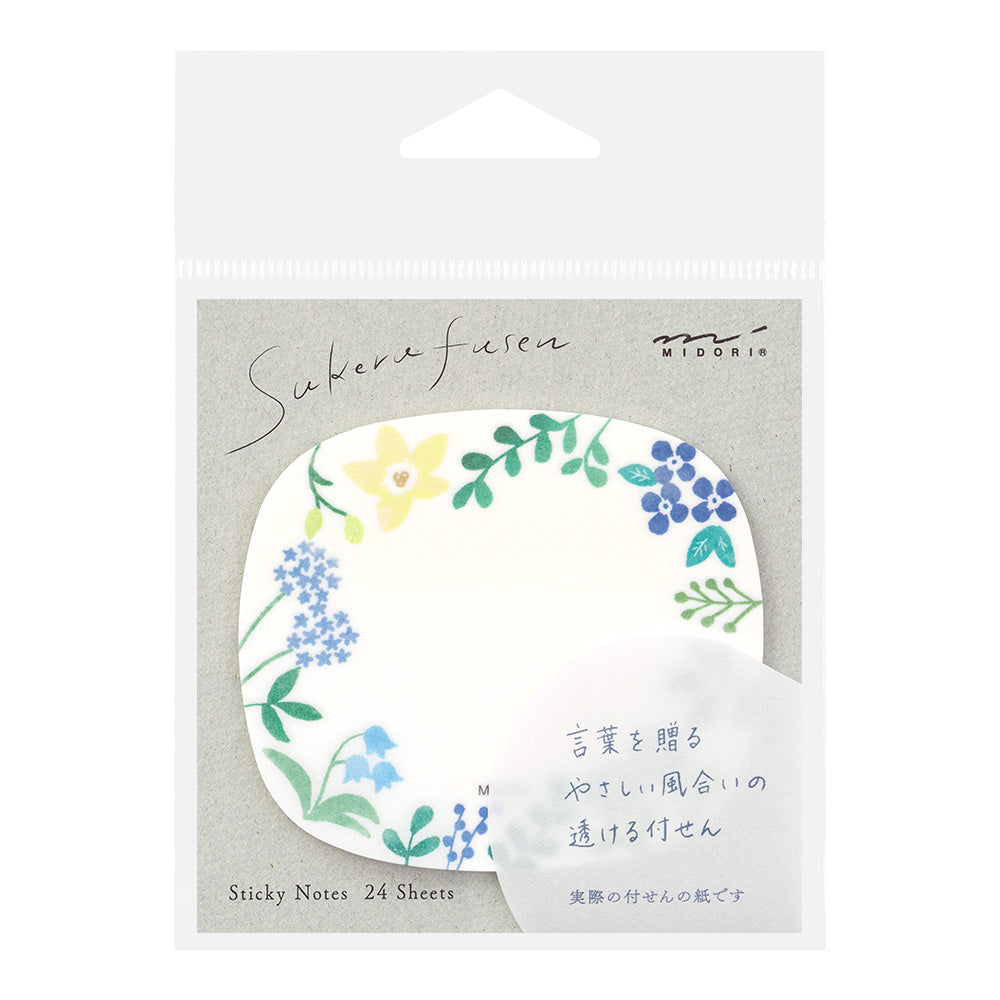 Midori Sticky Notes - Transparent - Wild Flowers