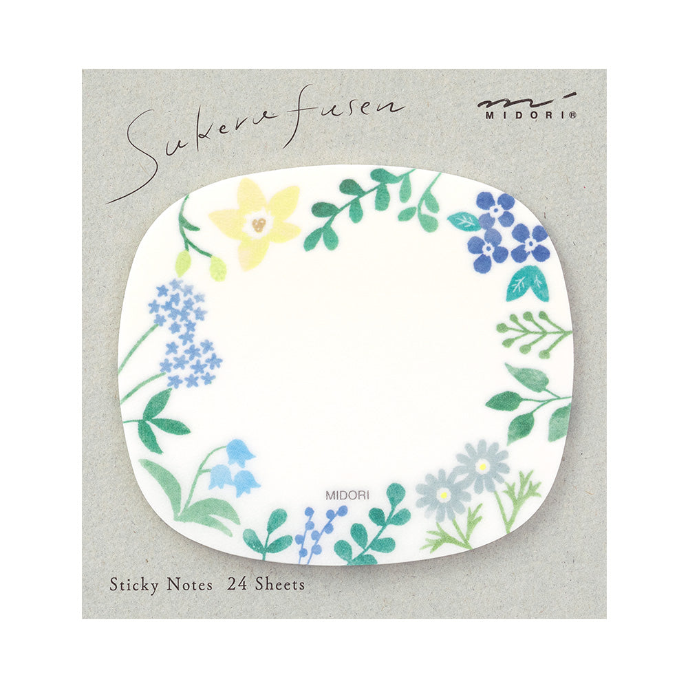 Midori Sticky Notes - Transparent - Wild Flowers