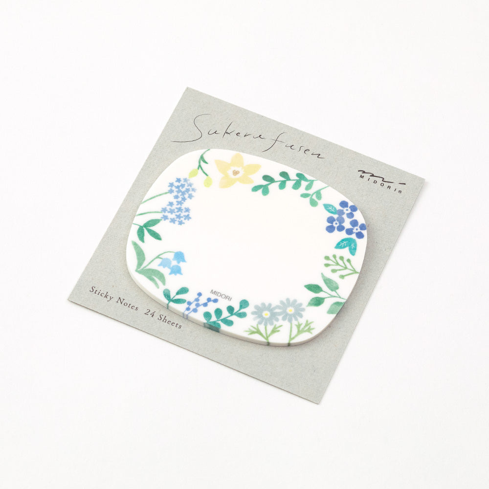 Midori Sticky Notes - Transparent - Wild Flowers