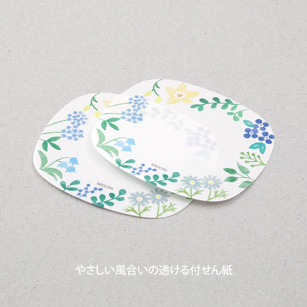 Midori Sticky Notes - Transparent - Wild Flowers