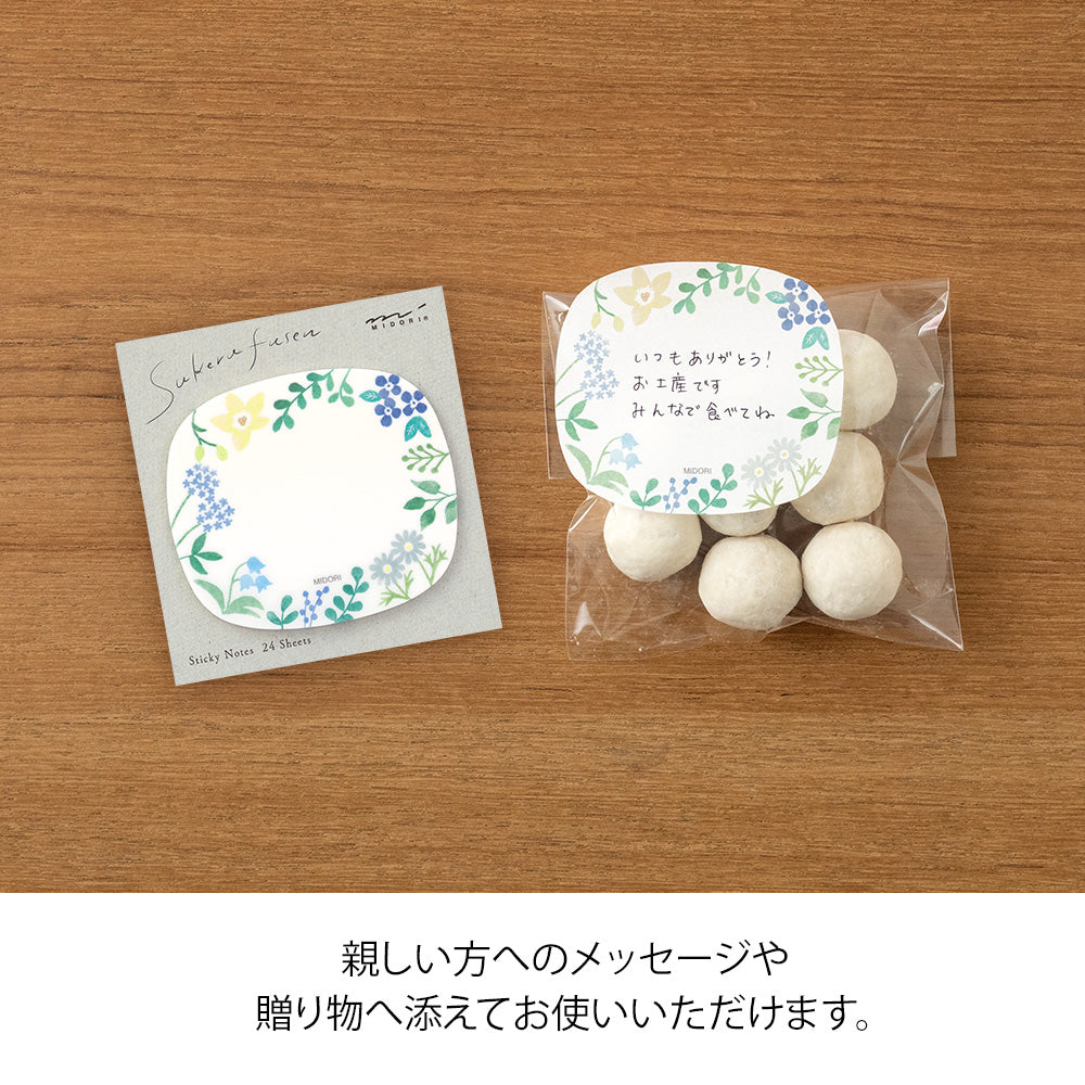 Midori Sticky Notes - Transparent - Wild Flowers