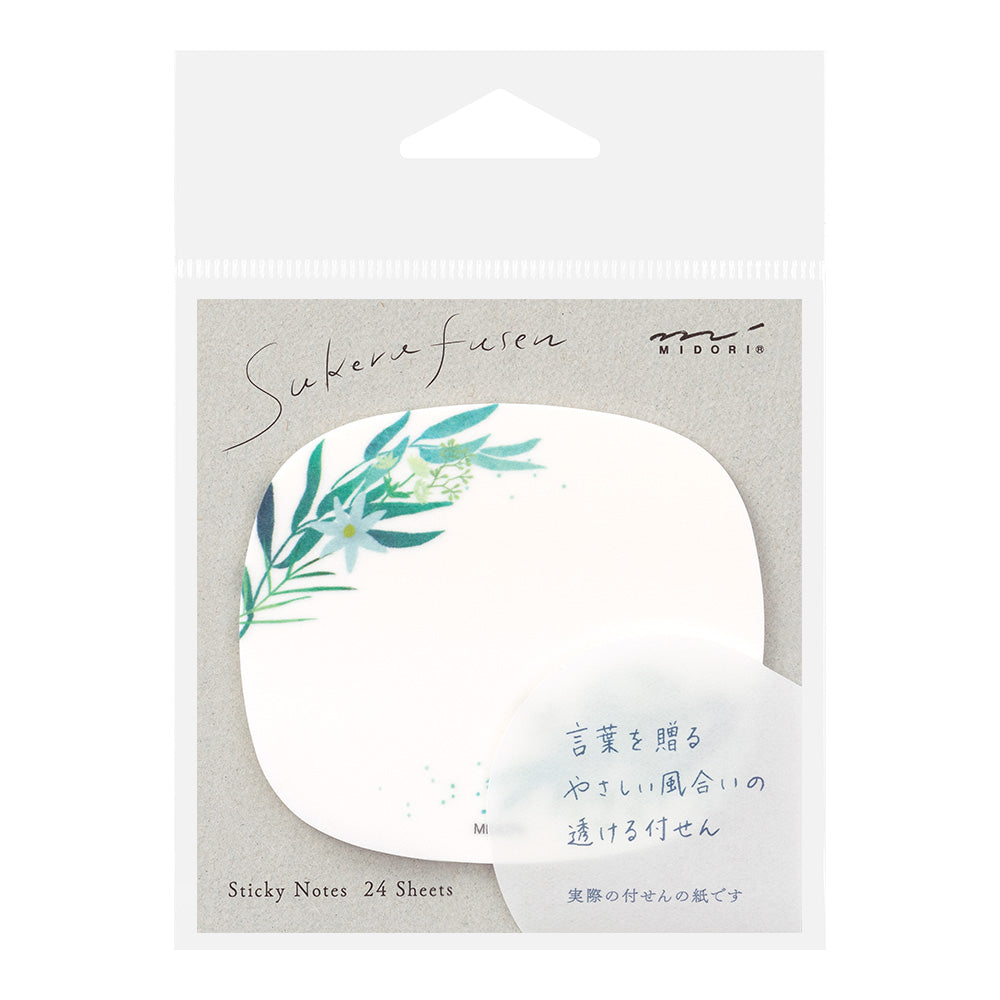 Midori Sticky Notes - Transparent - Leaves