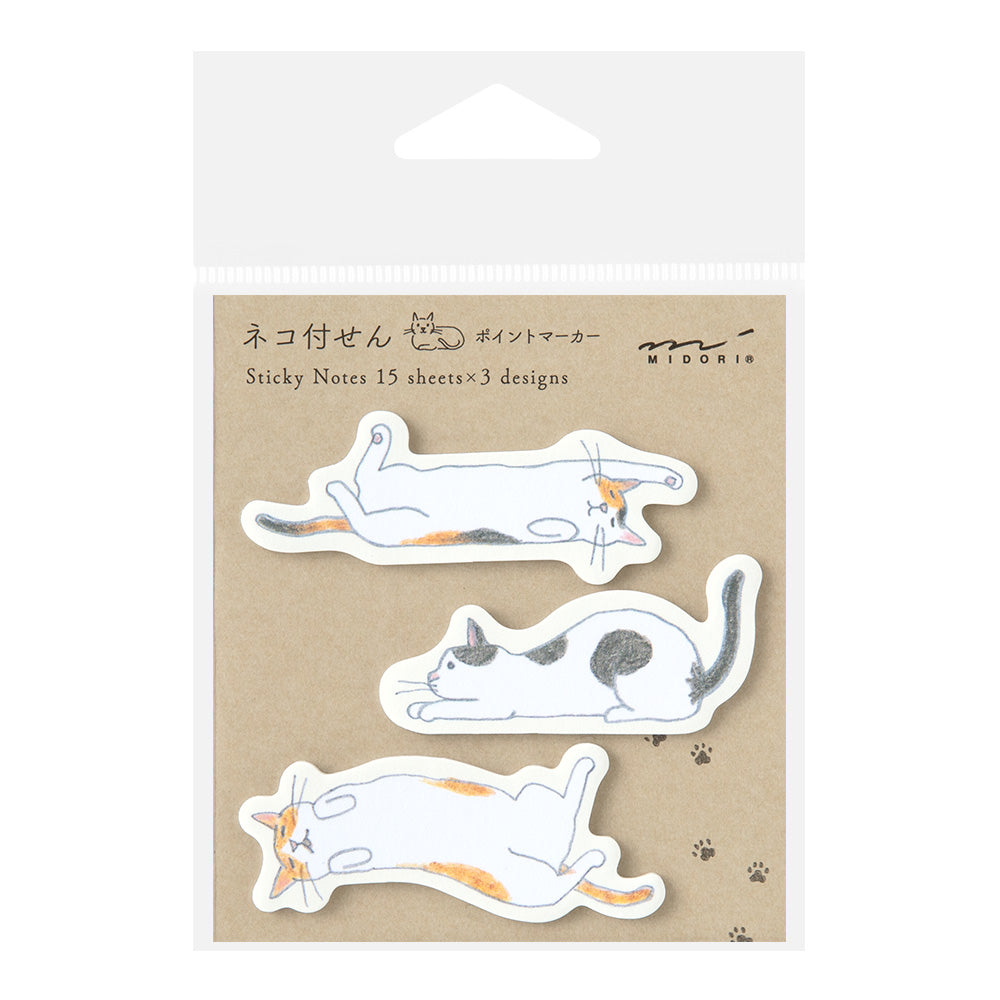 Midori Sticky Notes - Point Cat Stretching