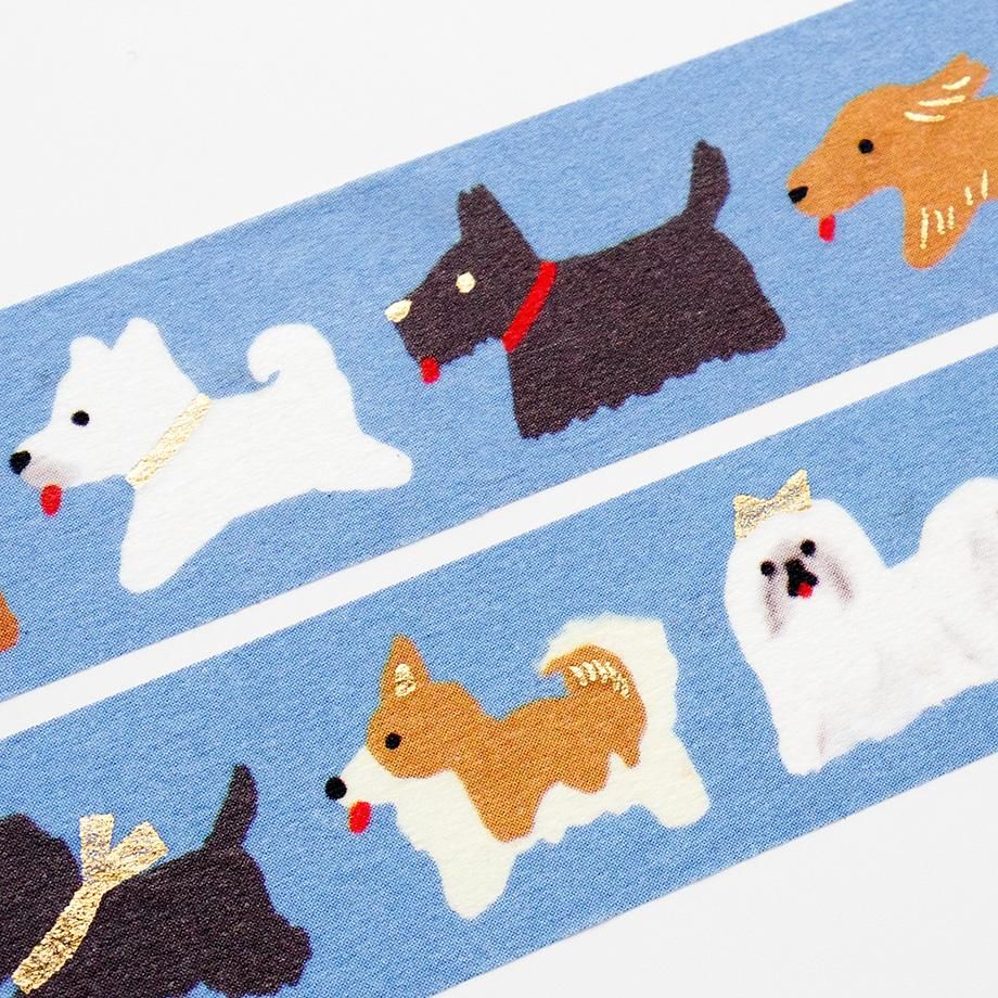 Hyogensha Cozyca Tada Reiko Foil-Stamped Masking Tape - Doggie