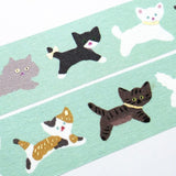 Hyogensha Cozyca Tada Reiko Foil-Stamped Masking Tape - Cat Walk