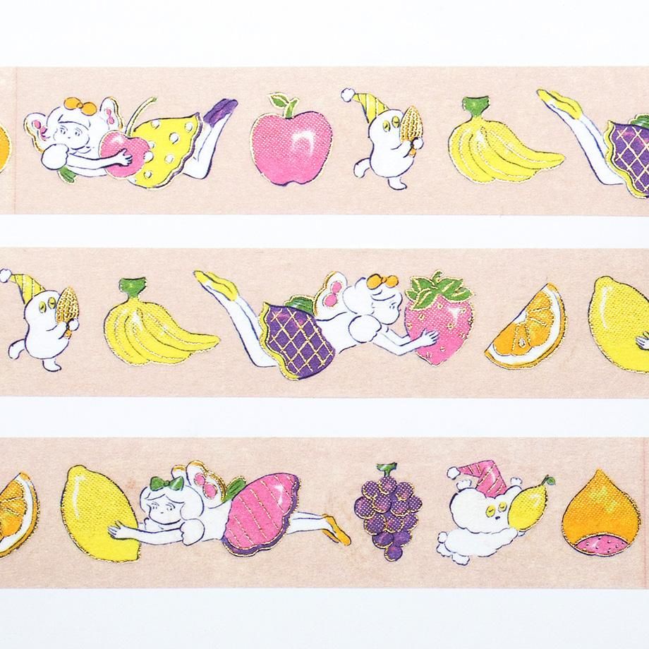 Hyogensha Cozyca Heisuke Kitazawa Foil-Stamped Masking Tape - Kudamono wo Hakobu Minna