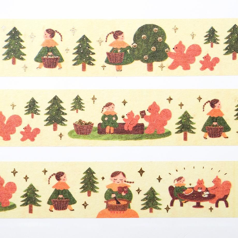 Hyogensha Cozyca Mariko Fukuoka Foil-Stamped Washi Tape - To the Forest