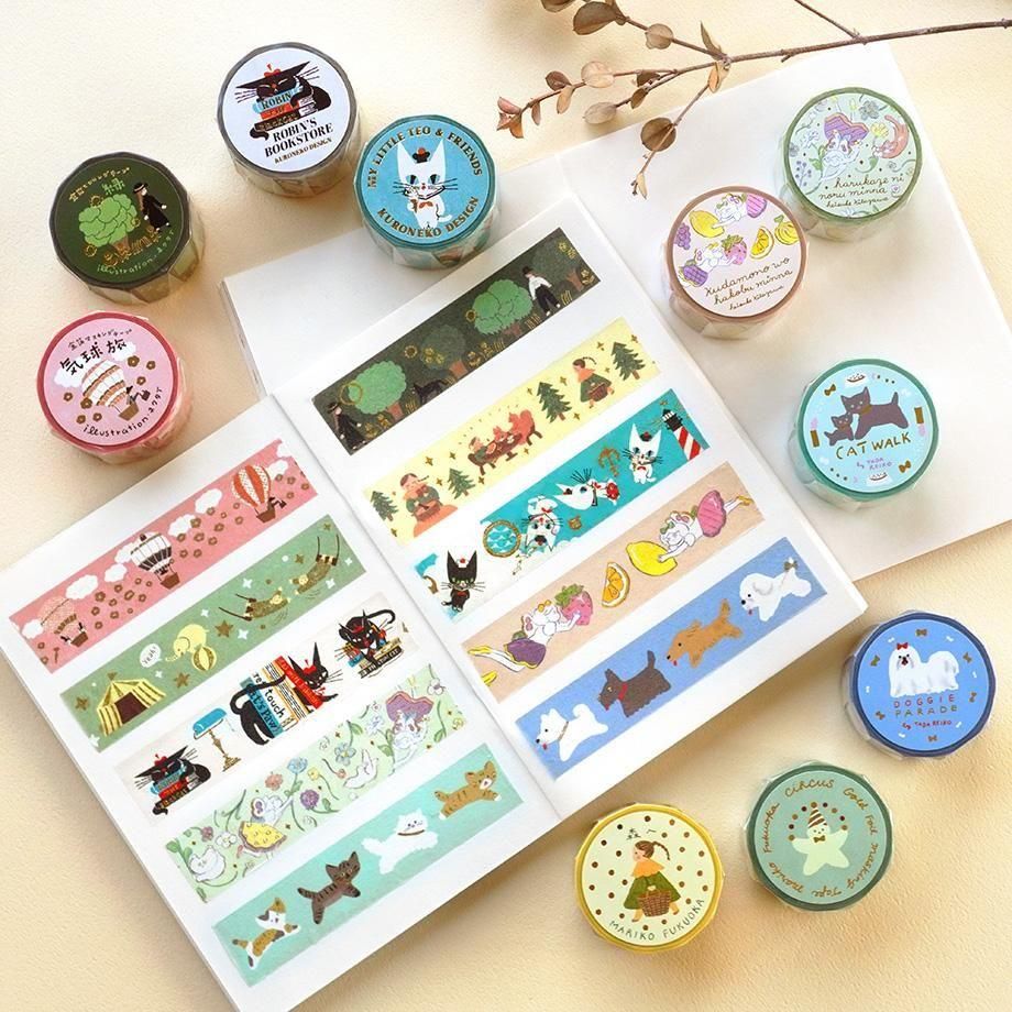 Hyogensha Cozyca Necktie Foil-Stamped Washi Tape - Green