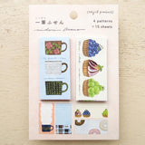 Hyogensha Cozyca Midori Asano One-Line Sticky Notes - MY FAVORITE MUGS・three o'clock
