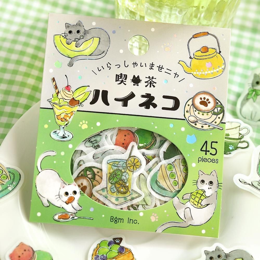 BGM Flake Stickers - Welcome Meow - Cafe Haineko