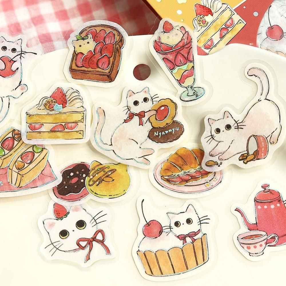 BGM Flake Stickers - Welcome Meow - Cafe Shironeko