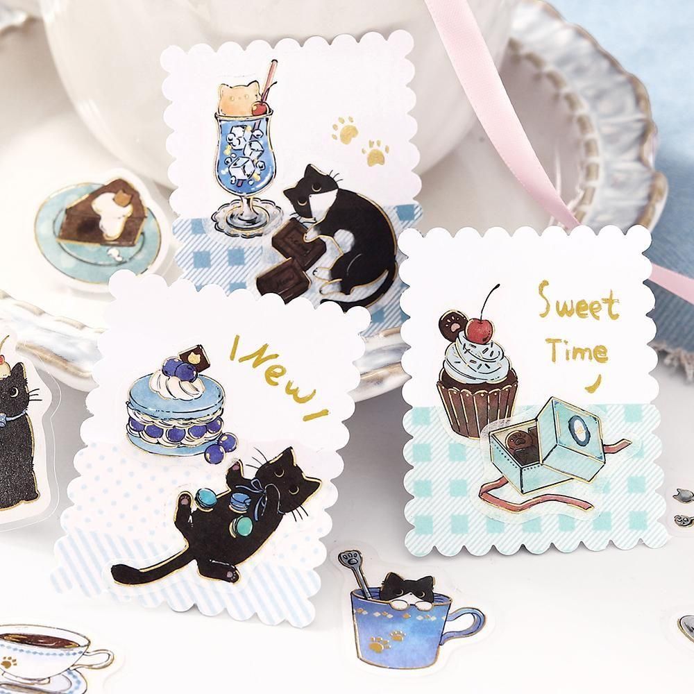 BGM Flake Stickers - Welcome Meow - Cafe Kuroneko