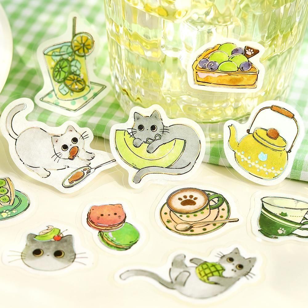 BGM Flake Stickers - Welcome Meow - Cafe Haineko