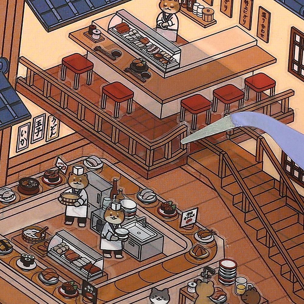 BGM Diorama 2.5D Stickers - Vol. 3 - Sushi Restaurant