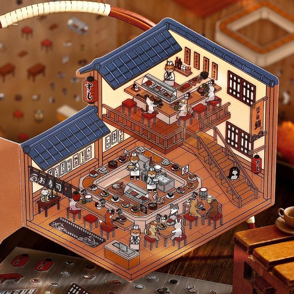 BGM Diorama 2.5D Stickers - Vol. 3 - Sushi Restaurant
