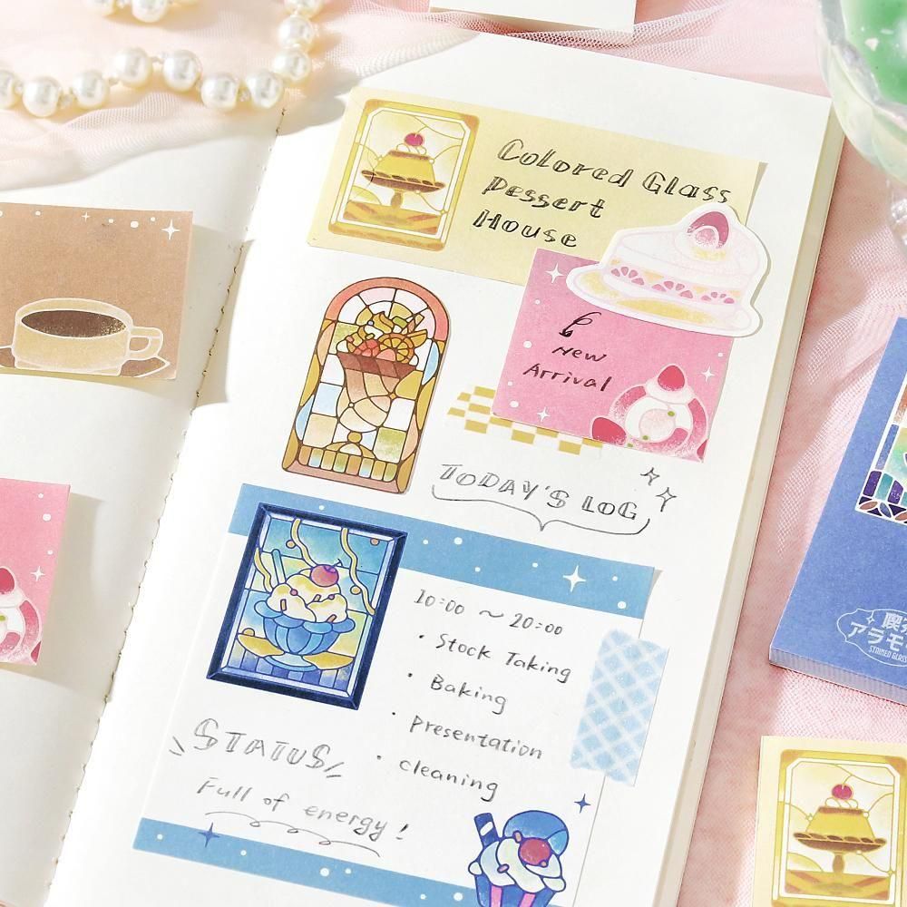 BGM Memo Pad Set - Memono - Cafe à la Mode Stained Glass – Atlas