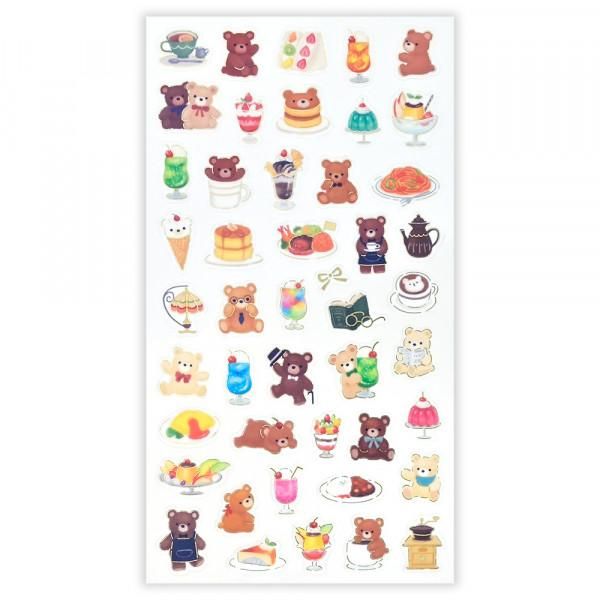 NB Large Clear Sticker - Mattari - Bear and Retro Cafe