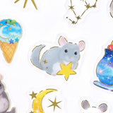 NB Large Clear Sticker - Mattari - Chinchilla and Night Cafe
