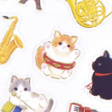 NB Large Clear Sticker - Mattari - Cat and Music