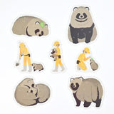 NB ZOOm in Animals Flake Stickers - Tanuki