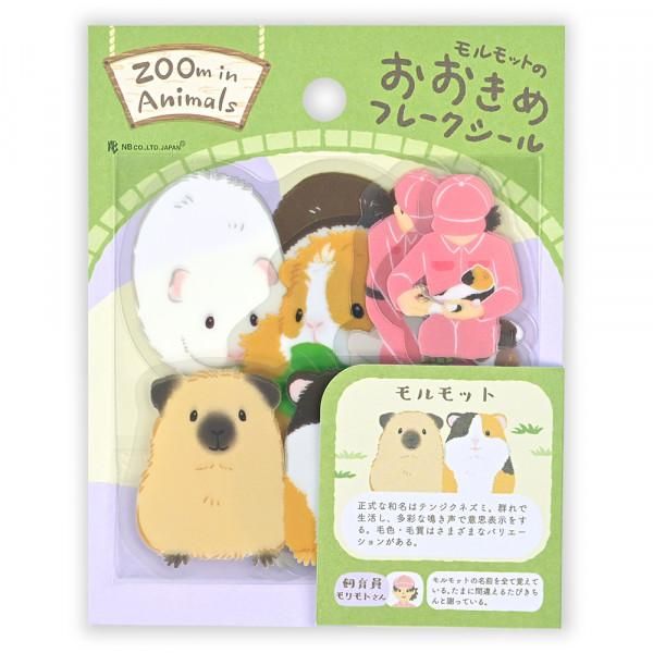 NB ZOOm in Animals Flake Stickers - Guinea Pig