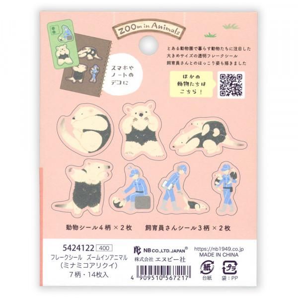 NB ZOOm in Animals Flake Stickers - Southern Tamandua