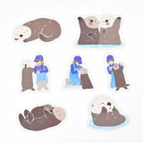 NB ZOOm in Animals Flake Stickers - Sea Otter