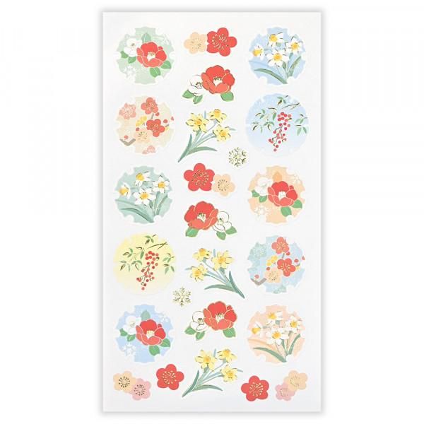 NB Large Pearl Stickers - Yukiwa and Winter Flowers