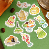 BGM Flake Stickers - Let's Eat, Meow! - Nyan Cafe