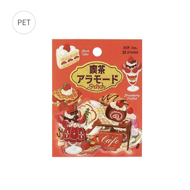BGM Clear Flake Stickers - Cafe A La Mode Embroidery Book - Red