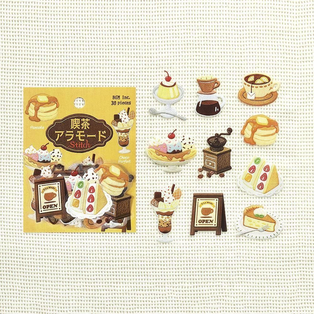 BGM Clear Flake Stickers - Cafe A La Mode Embroidery Book - Yellow