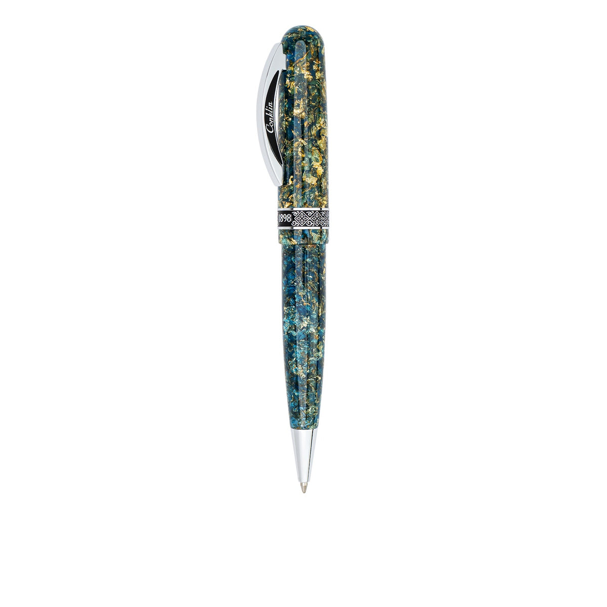Conklin 1898 Solaris Ballpoint Pen - Blue w/ Chrome Trim