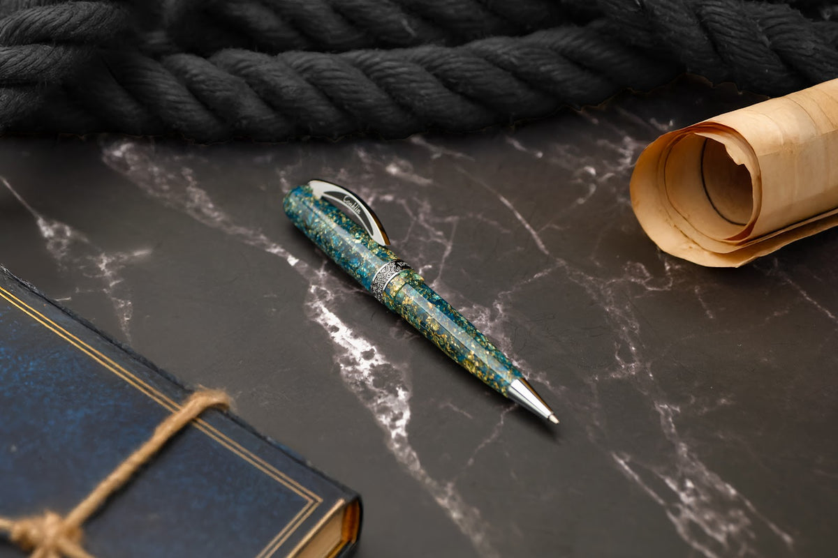 Conklin 1898 Solaris Ballpoint Pen - Blue w/ Chrome Trim