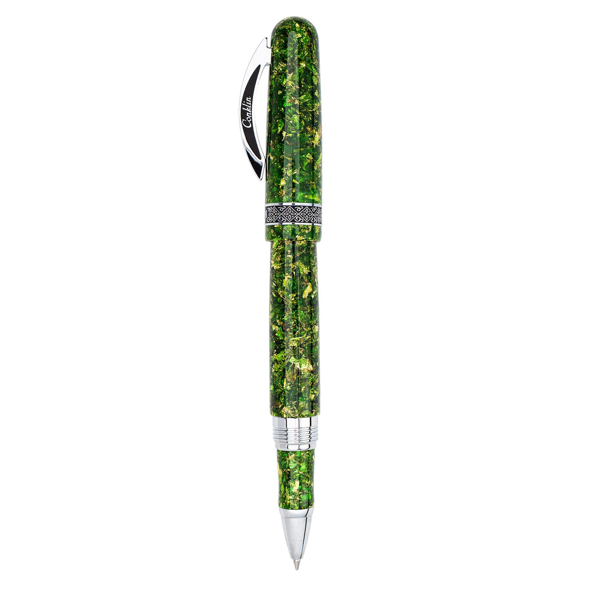 Conklin 1898 Solaris Rollerball Pen - Green w/ Chrome Trim