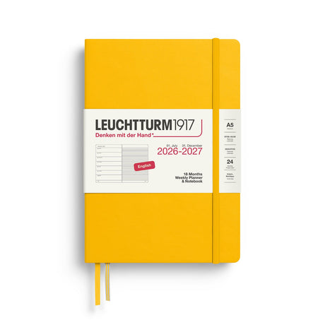 Leuchtturm Weekly Planner & Notebook 2027, 18 Months, Ruled, English