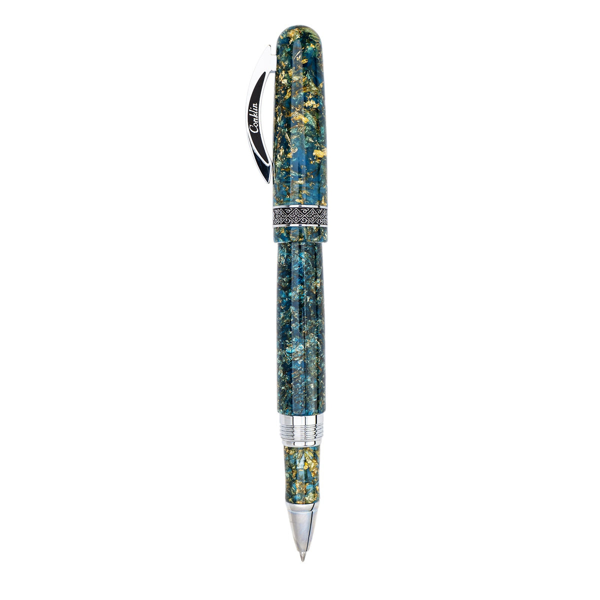 Conklin 1898 Solaris Rollerball Pen - Blue w/ Chrome Trim