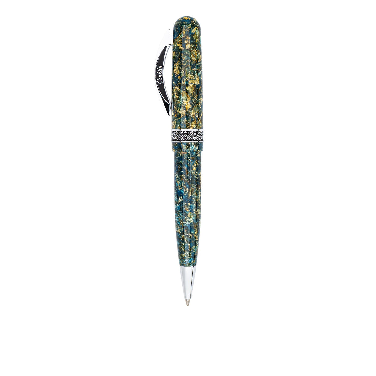 Conklin 1898 Solaris Ballpoint Pen - Blue w/ Chrome Trim