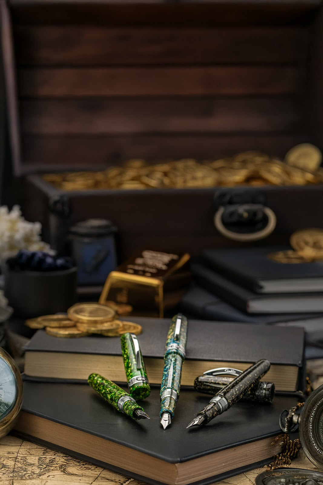 Conklin 1898 Solaris Rollerball Pen - Green w/ Chrome Trim