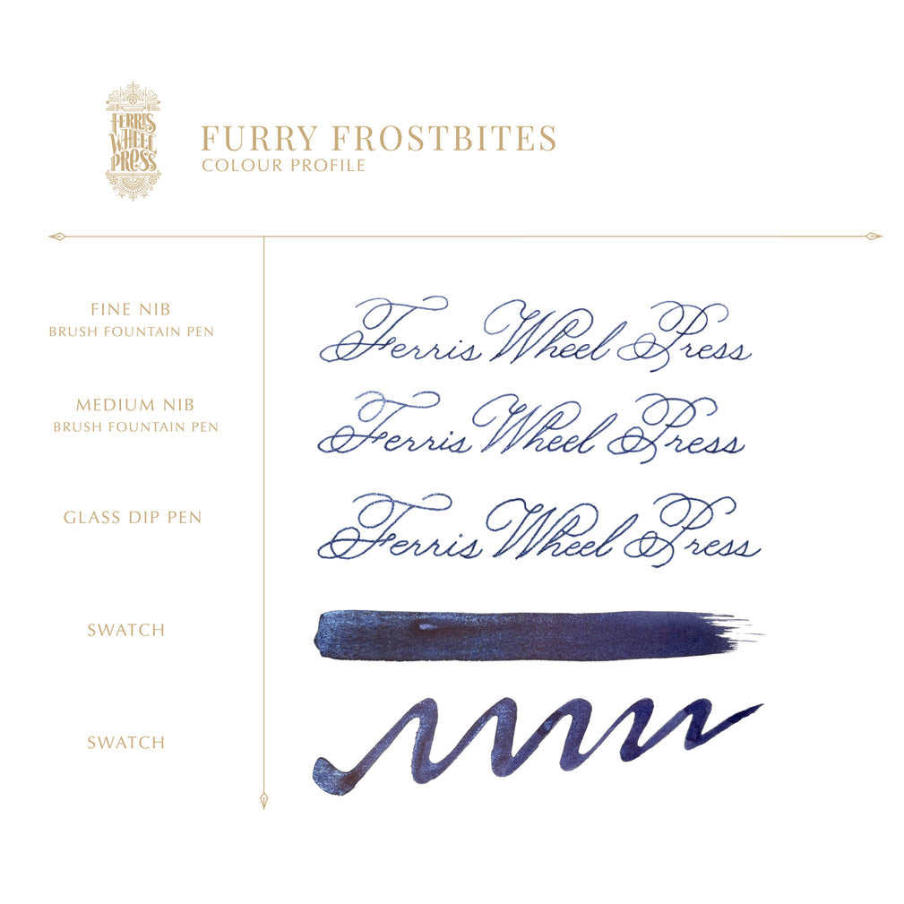 Ferris Wheel Press Bestiary Series - Furry Frostbites - 20ml Bottled Ink (Special Edition)